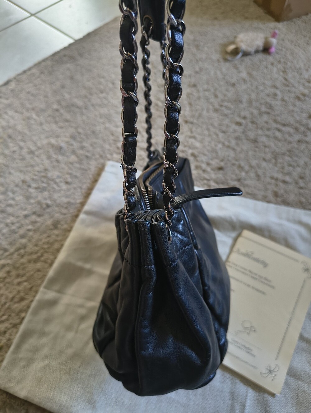 For Trade CHANEL Black LAX Accordion Leather Shoulder Bag - Picture 7 of 14